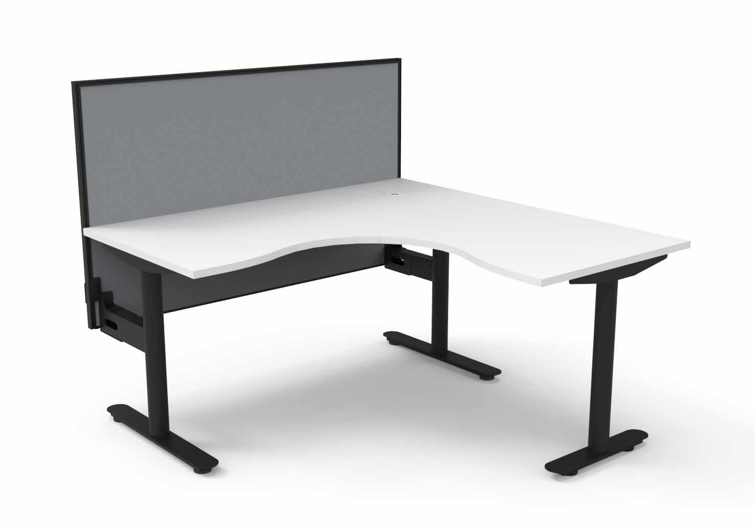 Halo Static Corner Workstation - With Screen